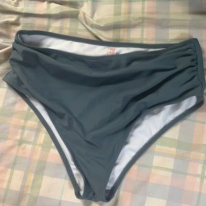 Grey high waisted swim bottoms